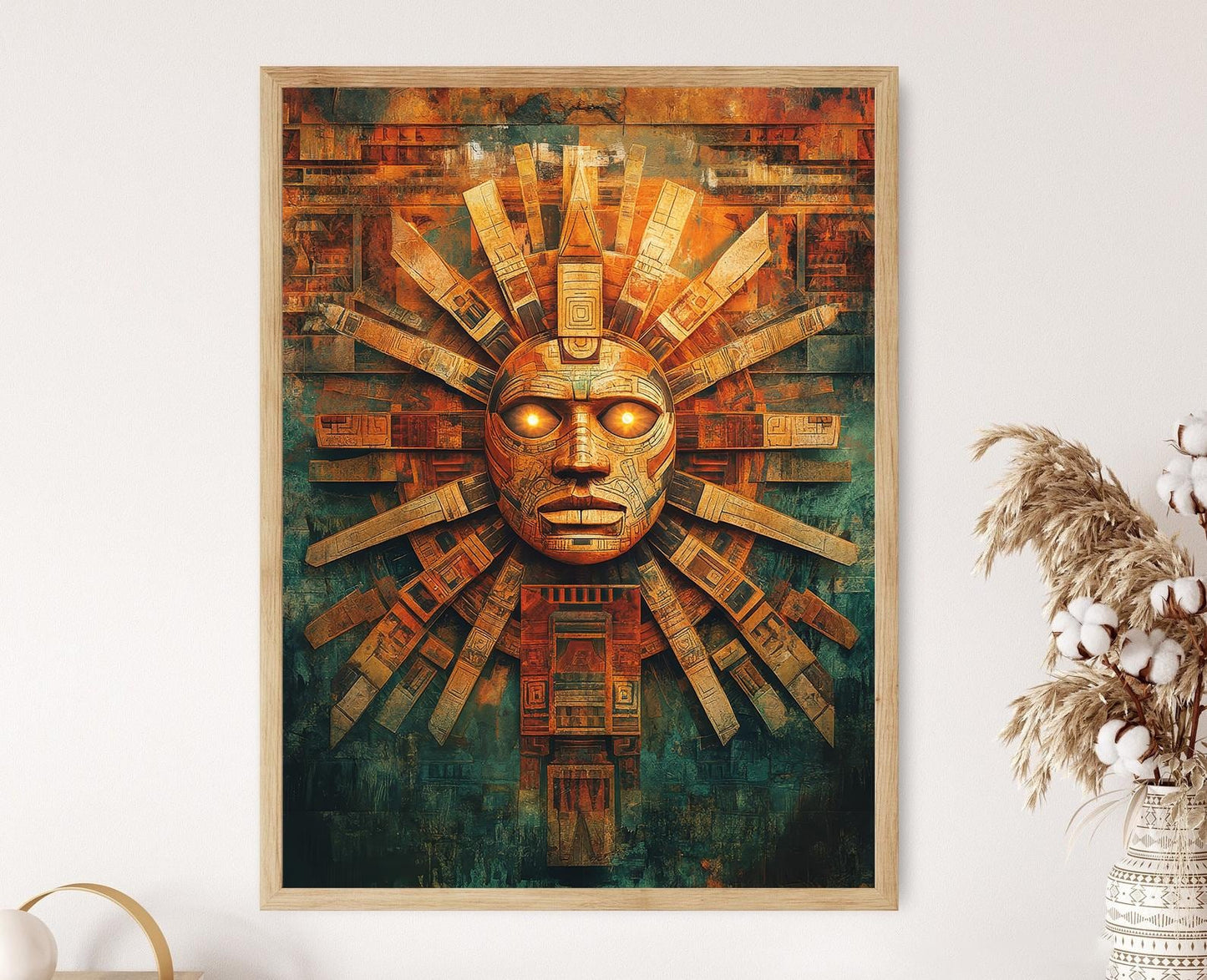 Affiche Dieu Soleil Inca – Poster Inti Doré Éblouissant