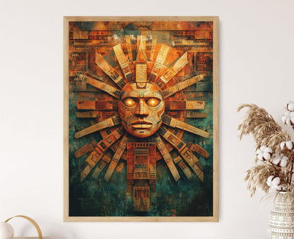 Affiche Dieu Soleil Inca – Poster Inti Doré Éblouissant