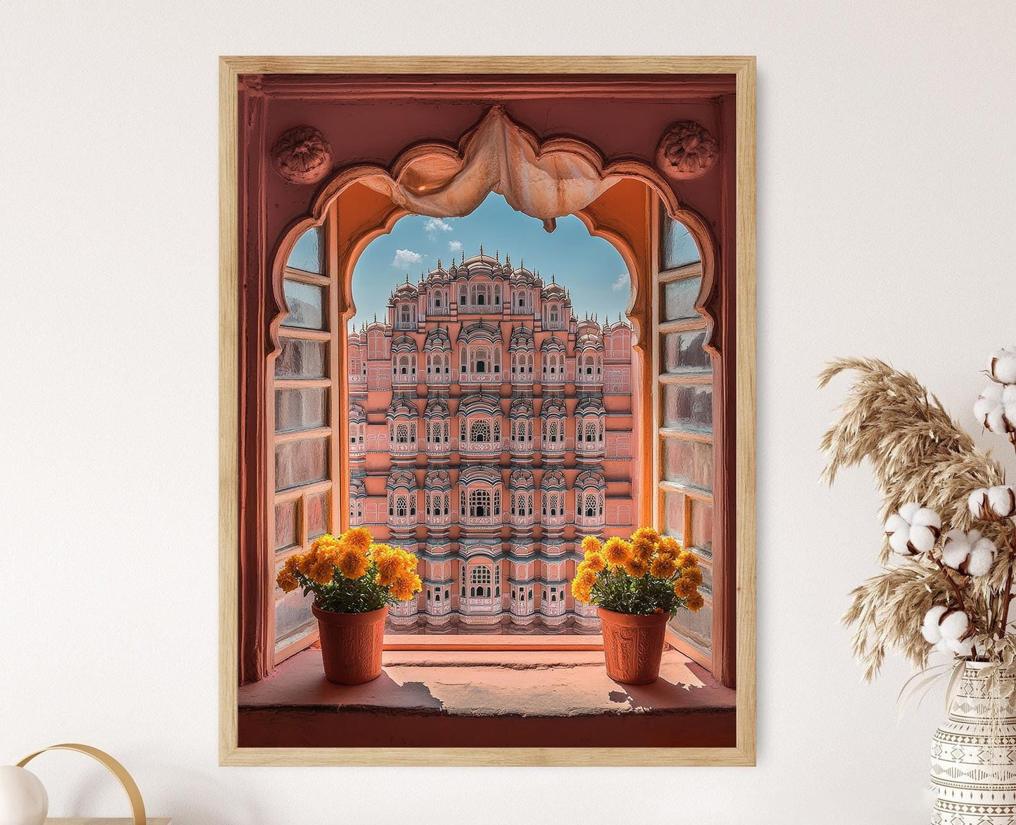 Affiche Jaipur – Poster Hawa Mahal et Fenêtres de Marigold