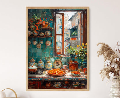 Affiche Cuisine Chinoise – Art Print Scène de Cuisine Traditionnelle