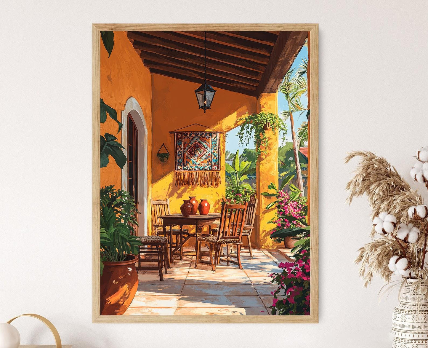 Affiche Art de Patio Costa Ricain – Poster Illustration Tropicale
