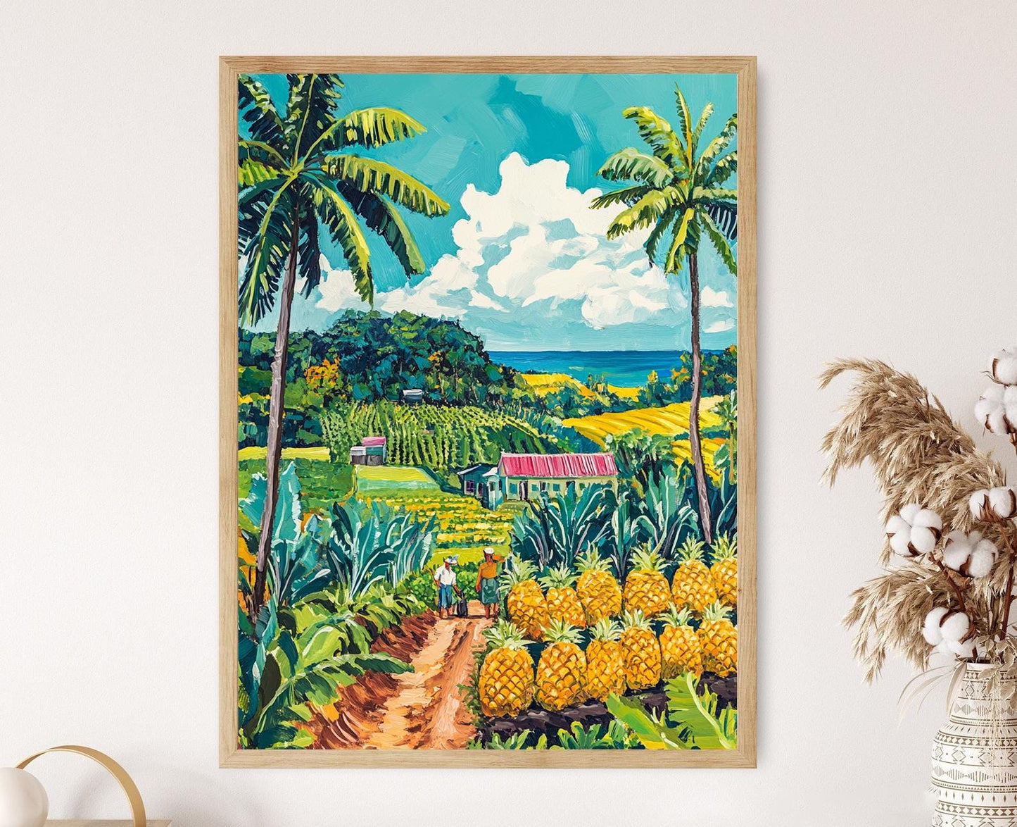 Affiche Vie Agricole des Bermudes – Poster Illustration de Produits Locaux