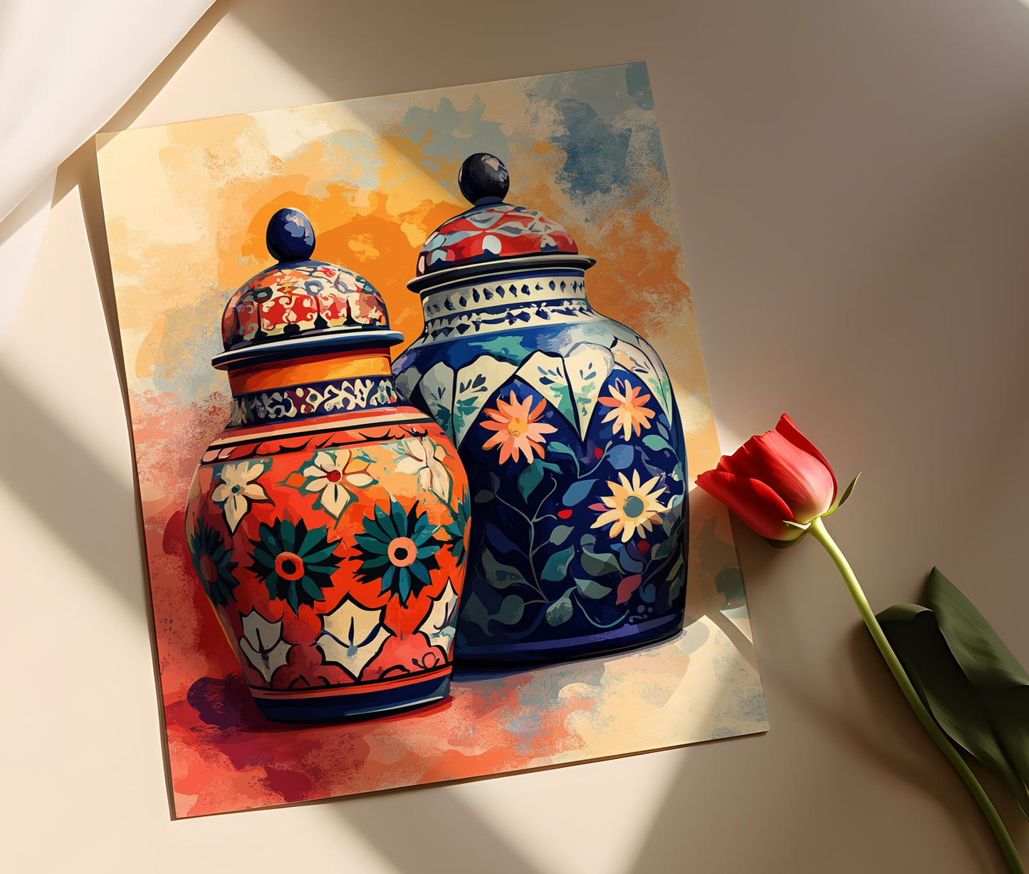 Affiche Épices Afghanes – Impression Art Déco Céramique Traditionnelle