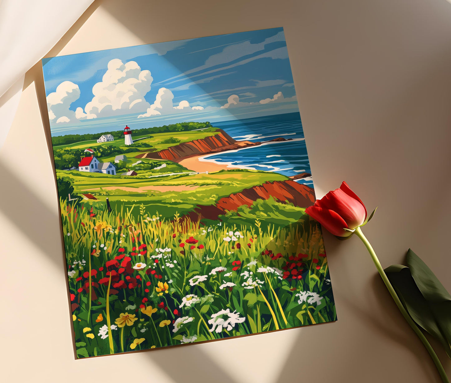 Affiche Île-du-Prince-Édouard – Poster Paysage côtier canadien