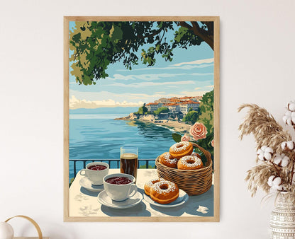 Affiche Petit-Déjeuner Burgas – Art Imprimé de Cuisine Bulgaire
