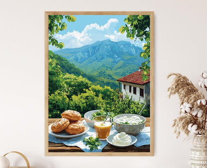 Affiche Cuisine Bulgare – Tableau Art de Table Sofia, Décor Traditionnel