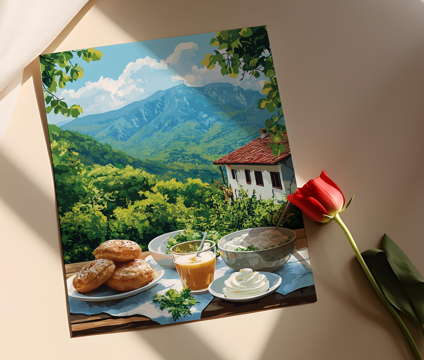 Affiche Cuisine Bulgare – Tableau Art de Table Sofia, Décor Traditionnel