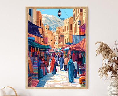 Afghanisches Marktplakat – Elegante kulturelle Dekoration