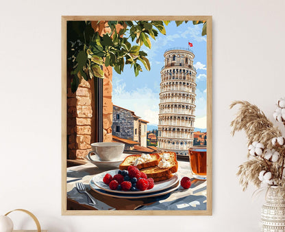 Affiche Table de Petit-Déjeuner Pisa – Art Culinaire Italien