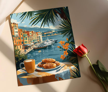 Affiche Table de Petit-Déjeuner à Gênes – Art Culinaire Italien