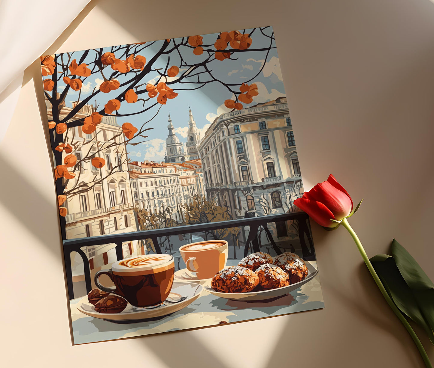 Affiche Table de Petit-Déjeuner à Turin – Art de la Cuisine Italienne