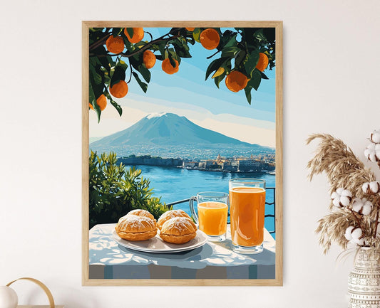 Affiche Table de Petit-Déjeuner à Naples – Art Culinaire Traditionnel
