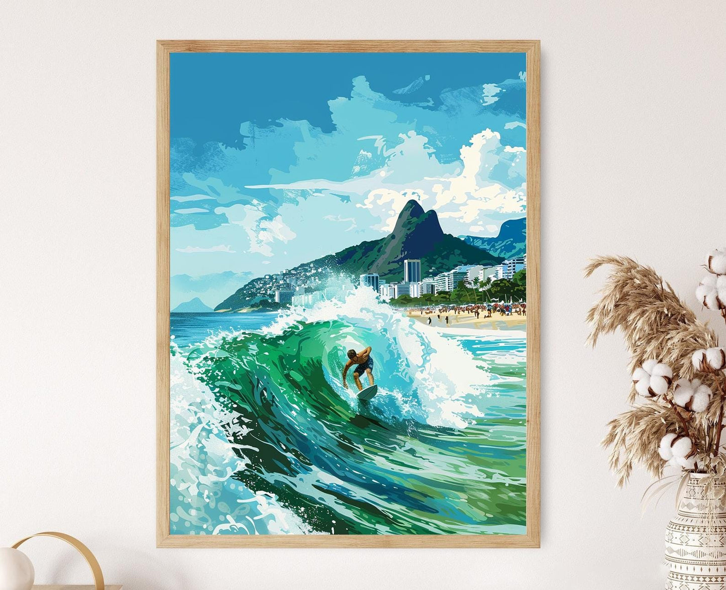 Affiche Ipanema – Illustration Surf Brésilienne pour Décoration Murale
