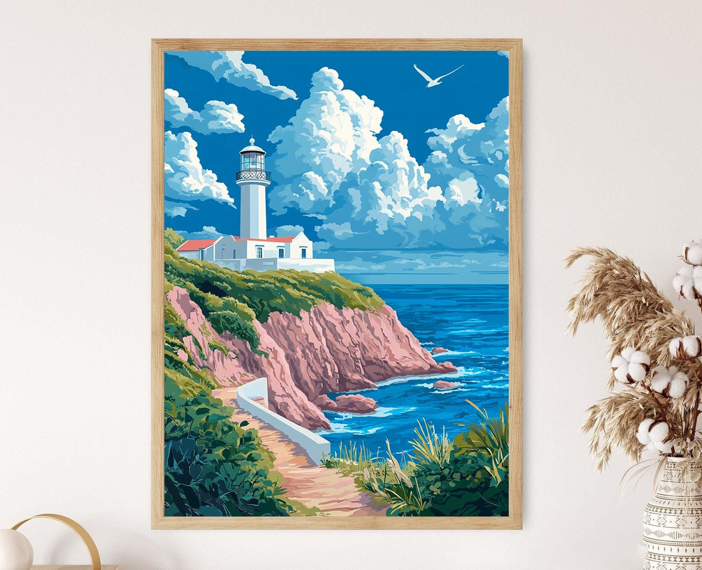 Affiche Phare de Gibb's Hill – Illustration Paysage de Bermuda