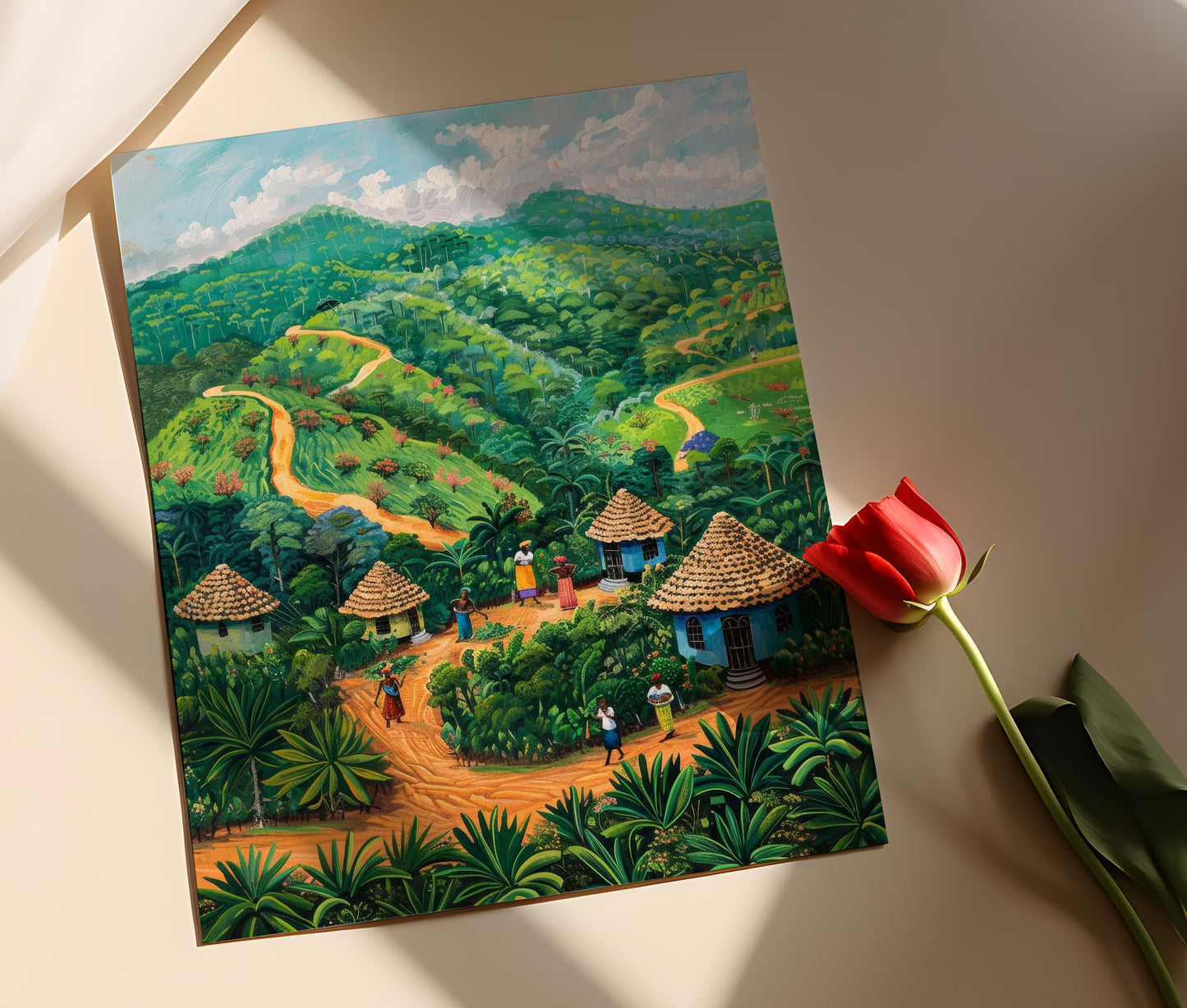 Affiche Paysages de Yam du Ghana – Poster Art Africain