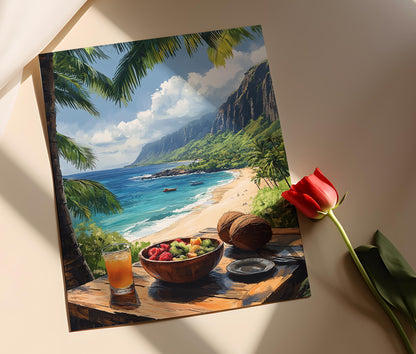 Affiche Kauai – Art Print Cuisine Hawaïenne pour Décor d'Île