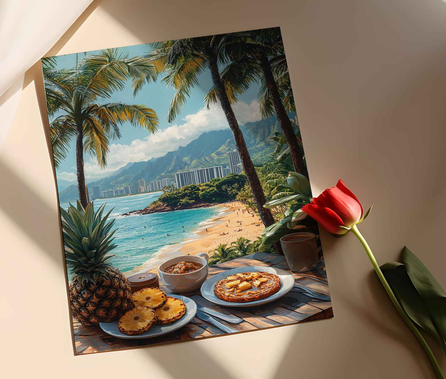 Affiche Oahu – Art mural sur la cuisine hawaïenne traditionnelle