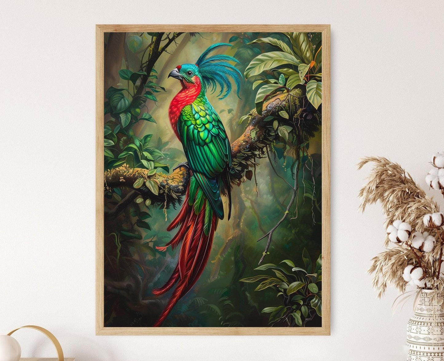 Affiche Quetzal Resplendissant – Poster Art de Habitat Tropical Luxuriant