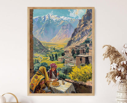 Affiche de Village Kurde – Impression Art : Paysage Zagros, Décor Ethnique