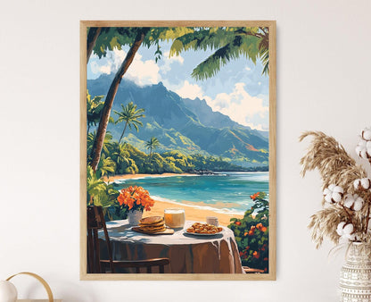 Affiche Art de la Table de Petit-Déjeuner Hanalei – Cuisine Hawaïenne