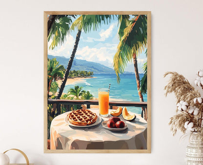 Affiche de Petit-Déjeuner Lahaina – Art Traditionnel Hawaïen à Décorer