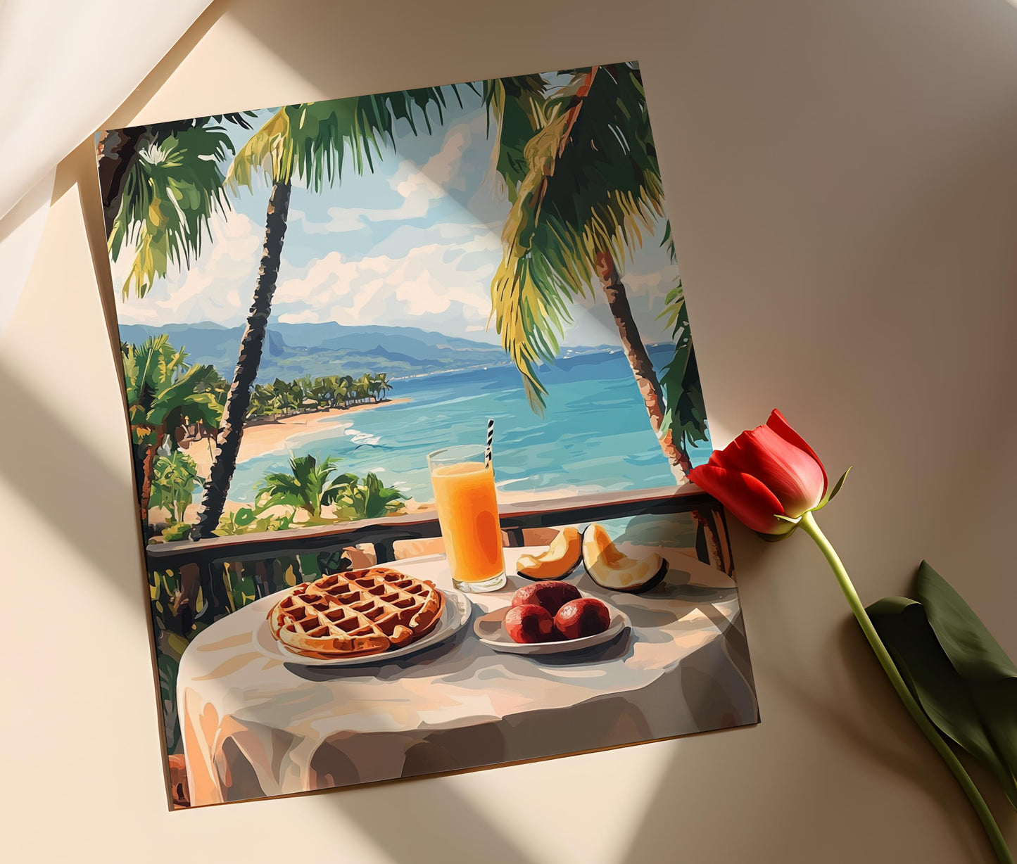 Affiche de Petit-Déjeuner Lahaina – Art Traditionnel Hawaïen à Décorer