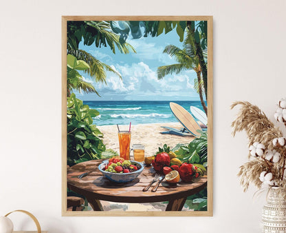 Affiche Petit-Déjeuner Kailua – Art Print Traditionnel Hawaïen
