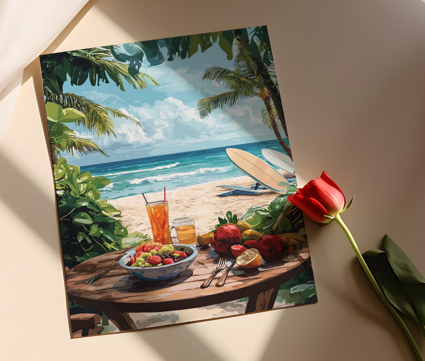 Affiche Petit-Déjeuner Kailua – Art Print Traditionnel Hawaïen