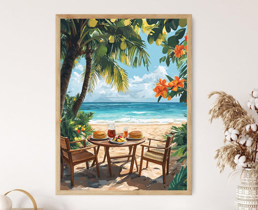 Affiche Kaanapali – Impression Art de la Cuisine Hawaïenne à la Plage