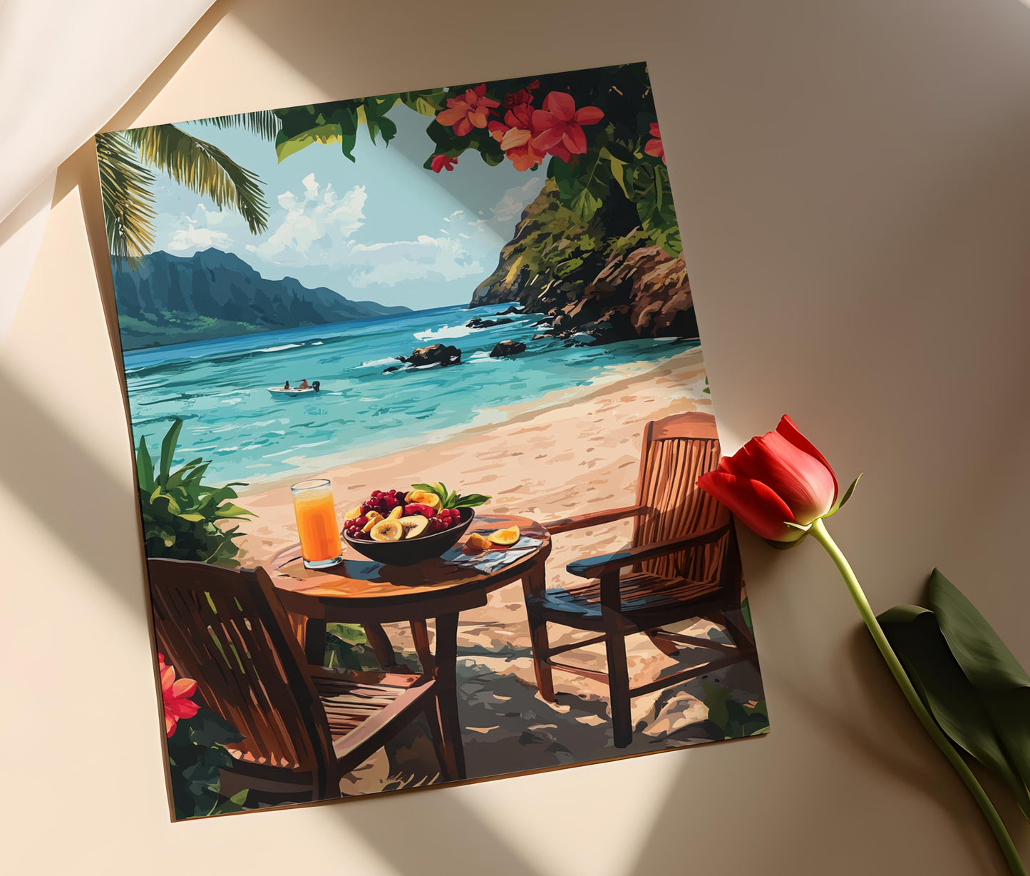 Affiche Lanikai Beach – Impression Art de Petit-Déjeuner Hawaïen