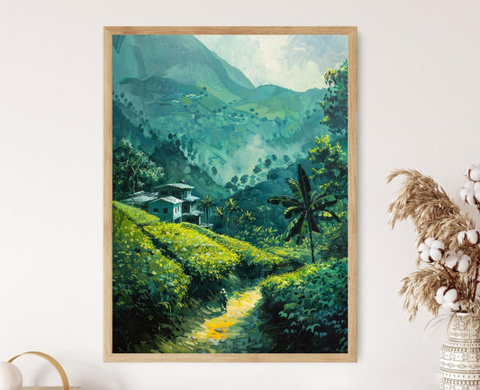 Affiche Jardins de Thé du Bangladesh – Poster Paysages Sereins