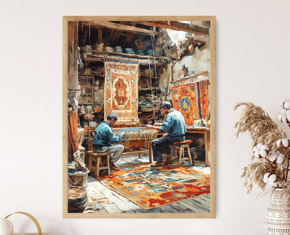 Affiche Tapis Sheki – Poster Art de Tissage Azerbaïdjanais