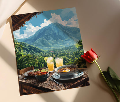 Affiche Petit-Déjeuner Bandung – Art de la Cuisine Indonésienne