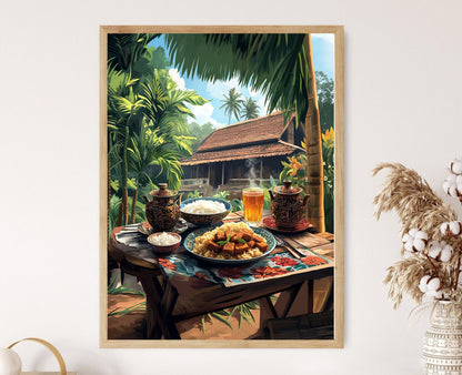 Affiche Yogyakarta – Art Print de la cuisine indonésienne traditionnelle