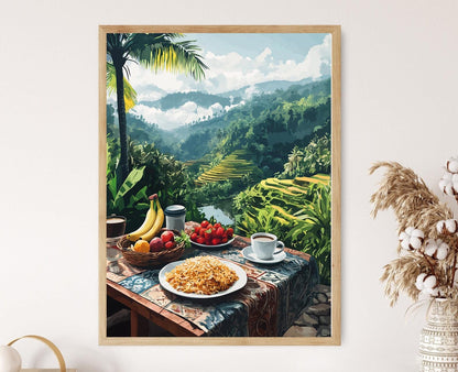 Affiche Bali – Impression Art de Table, Cuisine Indonésienne Traditionnelle