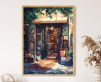 Affiche Souvenir d'Islamabad – Poster Décor Pashmina et Tapis Tissé