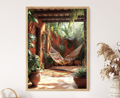 Affiche Décor Patio Guatémaltèque – Poster Illustré Motif Maya