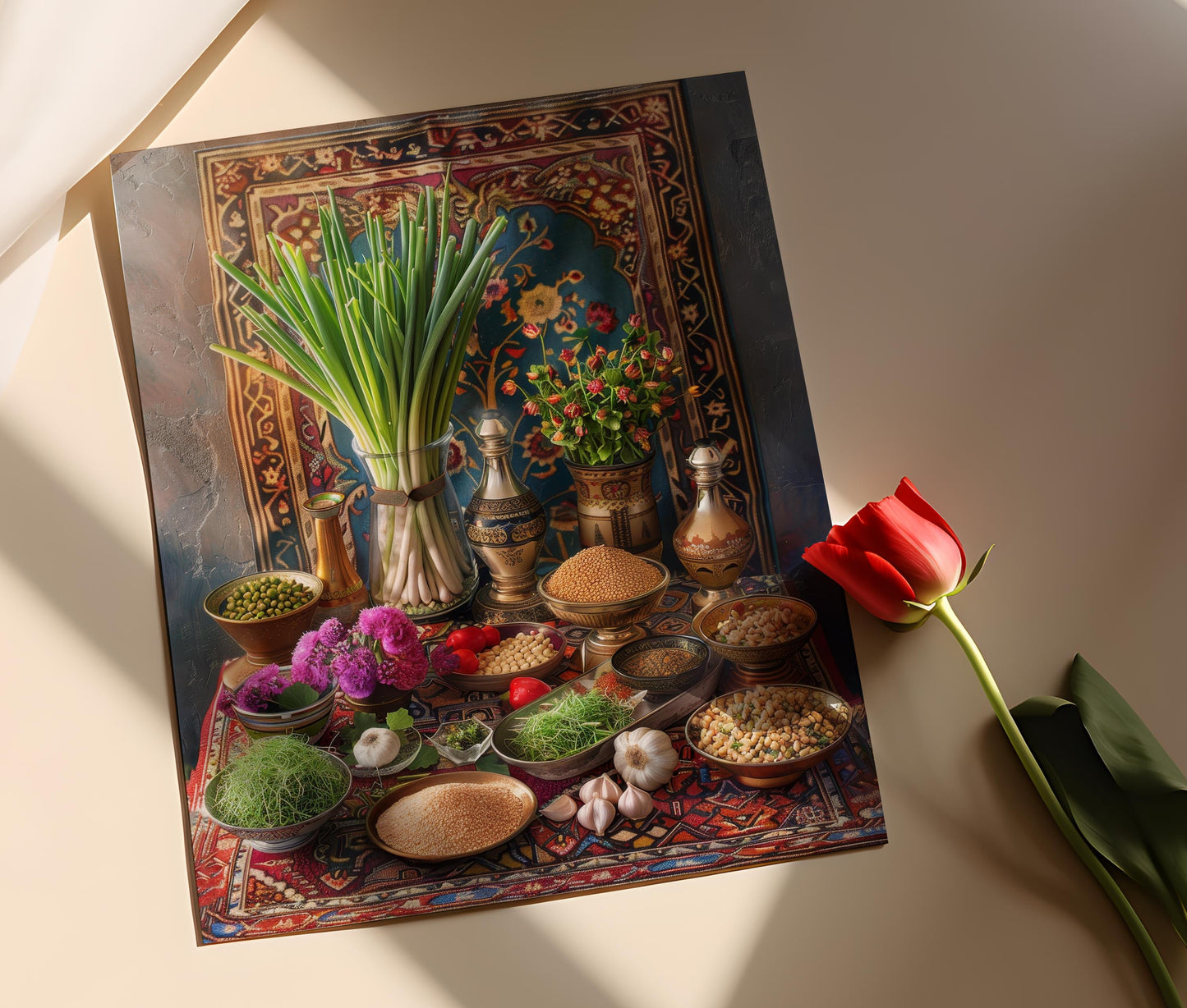 Affiche Haft Sin – Art Festif de Nowruz pour Décor de Nouvel An Persan
