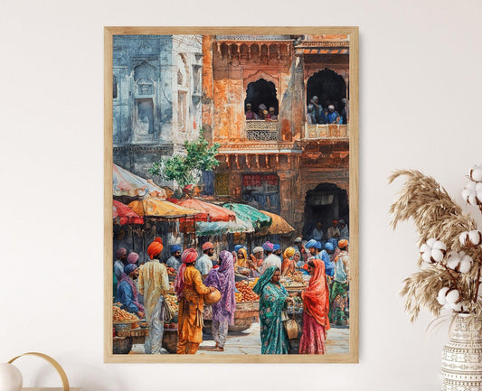 Affiche Art Punjabi – Imprimé Vivid des Stands et Danses Folkloriques