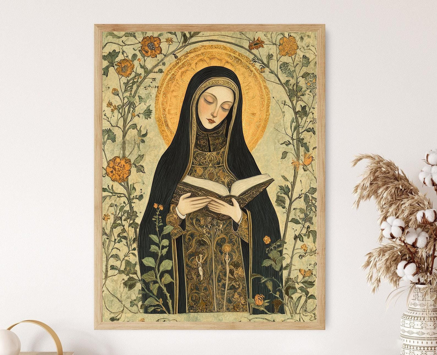 Affiche Hildegarde de Bingen – Poster Art Vintage Religieux