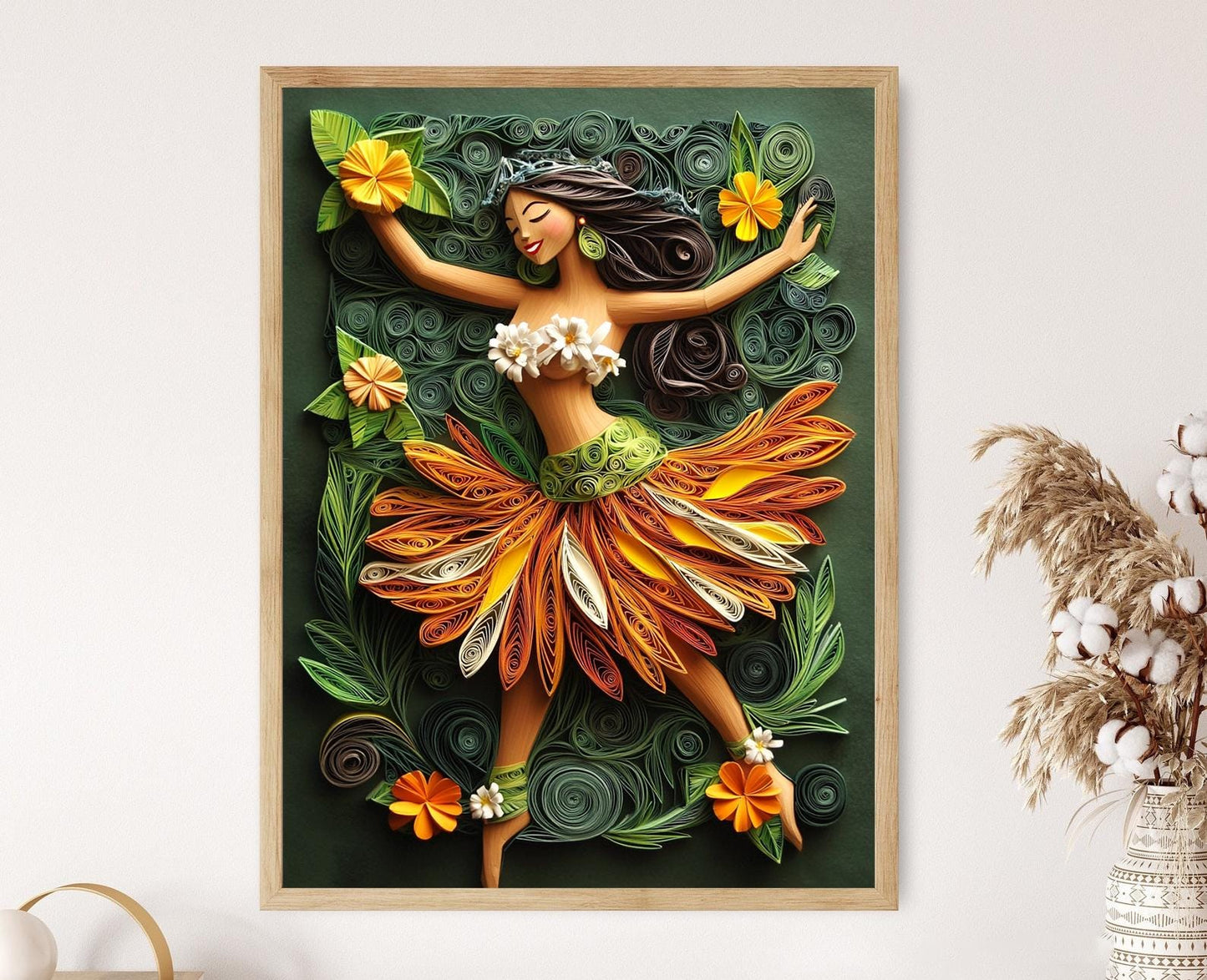 Affiche Hula Maui – Poster Illustration Tropicale de l'île d'Hawaï