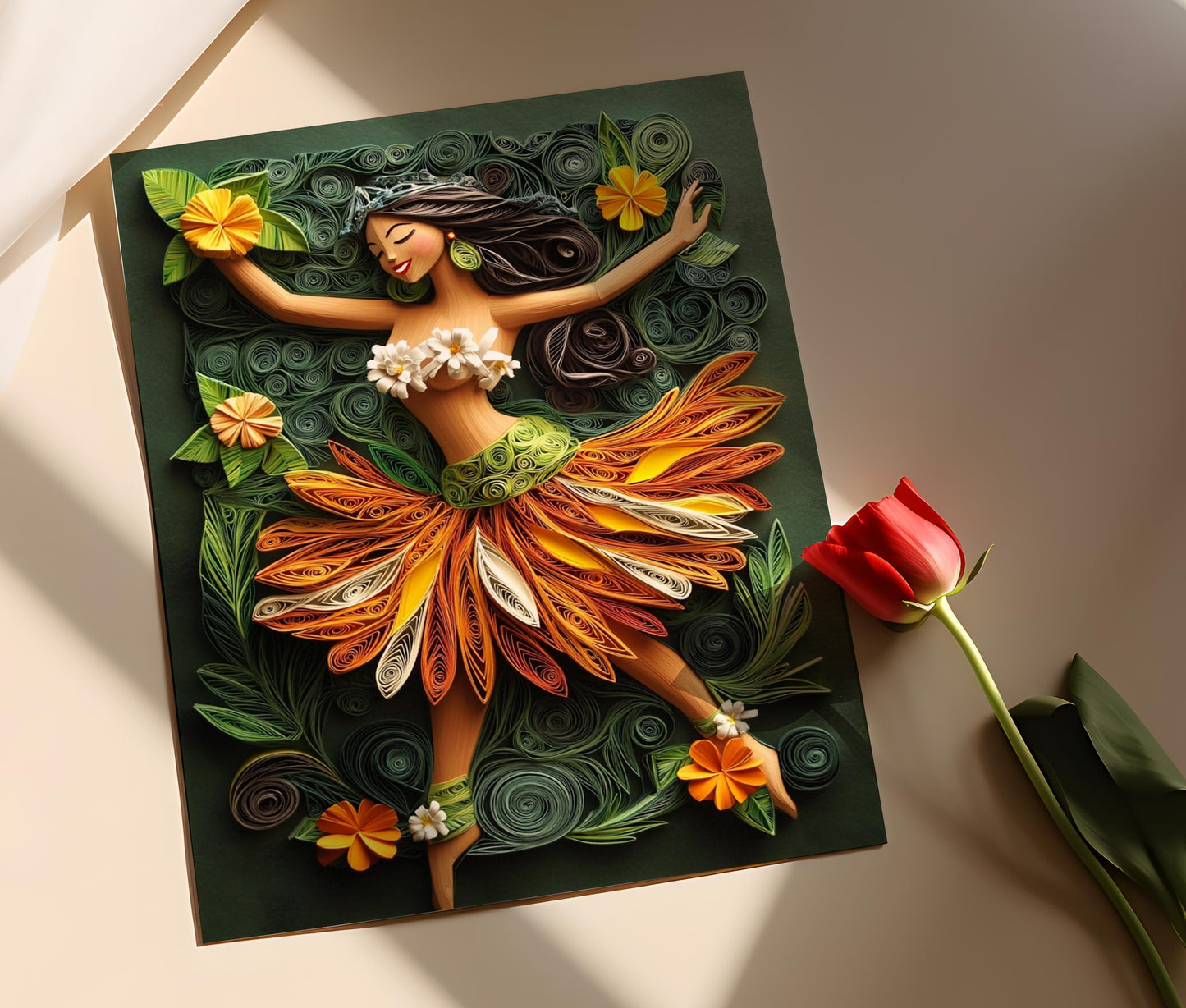 Affiche Hula Maui – Poster Illustration Tropicale de l'île d'Hawaï