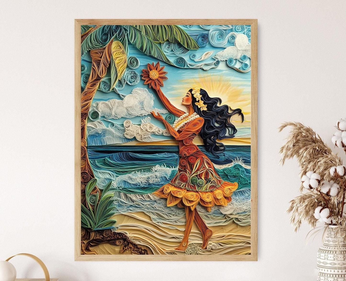 Affiche Hula de Hilo – Poster Illustration Tropicale d'Hawaï