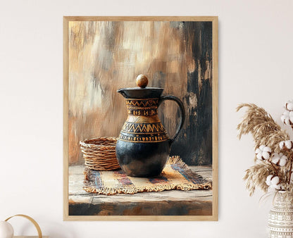 Affiche Jebena Éthiopienne – Poster Art de la Cafetière Traditionnelle