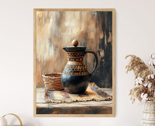 Affiche Jebena Éthiopienne – Poster Art de la Cafetière Traditionnelle