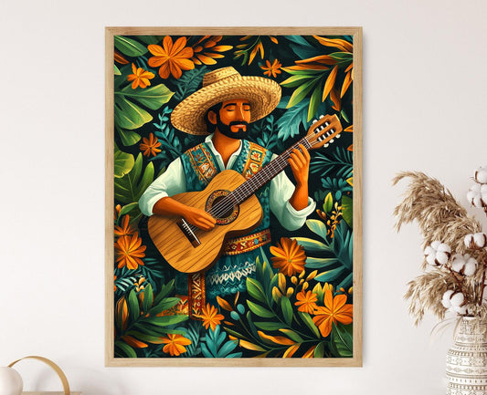 Affiche Guitare Hondurienne – Poster Artiste Campesino en Musique