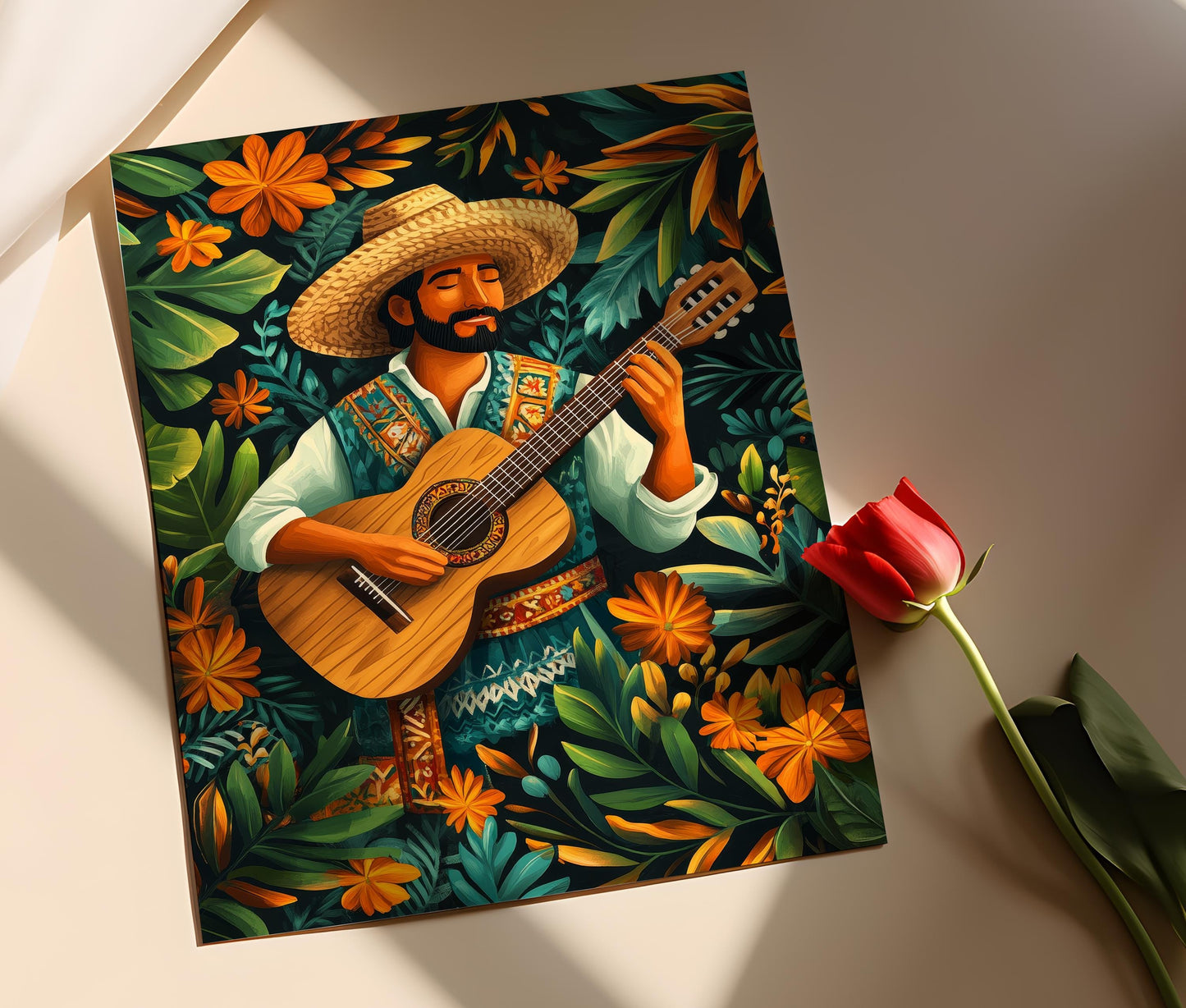 Affiche Guitare Hondurienne – Poster Artiste Campesino en Musique
