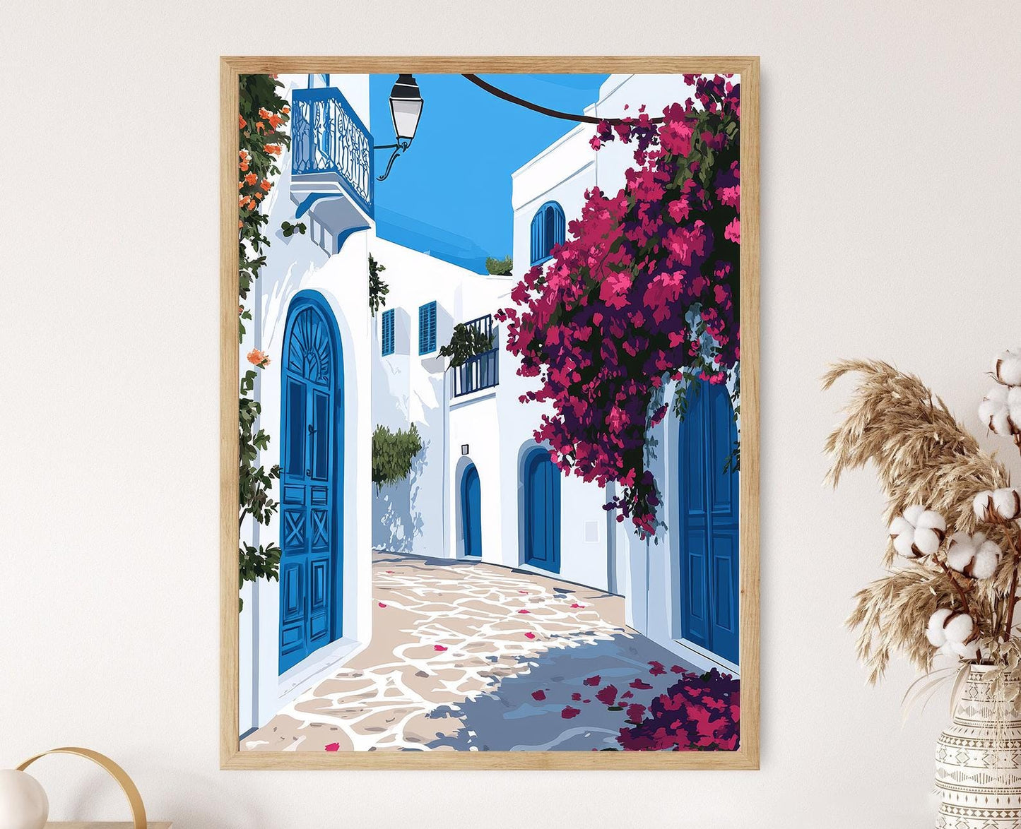 Affiche Sidi Bou Said – Poster du village tunisien bleu et blanc