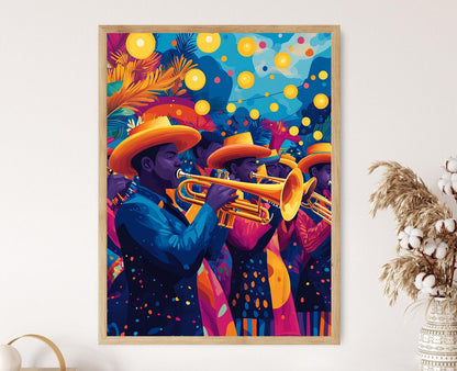 Affiche de Bandes de Porro Colombiennes – Décor de Festival Culturel