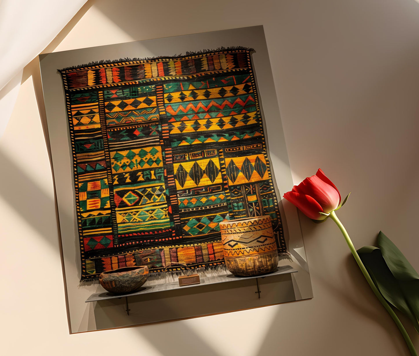 Affiche Tapis Éthiopien – Poster Art Tribal Africain Coloré